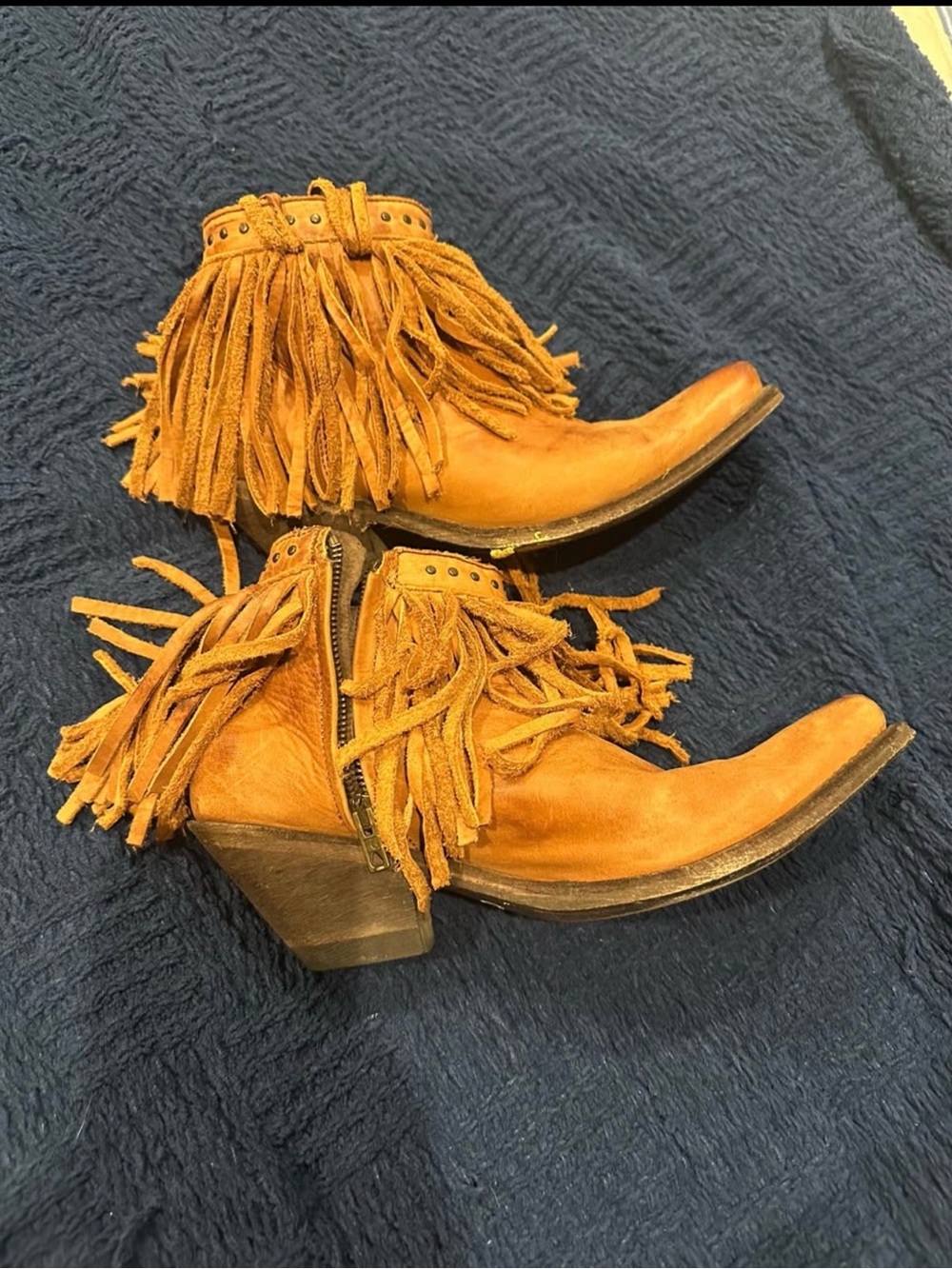 Old Gringo Tan Suede Fringe Ankle Boots
